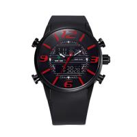 Weide® Watch Collection, Silicone, med zink legering dial & Glas, forgyldt, 30M vandtæt & justerbar & LED & for mennesket, flere farver til valg, 47x47mm, 32mm, Længde Ca. 8.6 inch, Solgt af PC