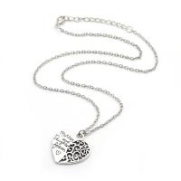 Zinc Alloy Jewelry Necklace with 1.96Inch extender chain Heart plated Mother Day Jewelry & oval chain & for woman & hollow nickel lead & cadmium free Sold Per Approx 18.1 Inch Strand