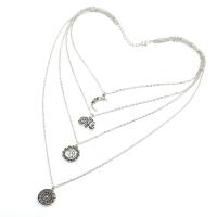 Zinc Alloy smykker halskæde, med 1.96Inch extender kæde, antik sølv farve forgyldt, oval kæde & for kvinde & 4-streng, nikkel, bly & cadmium fri, Solgt Per Ca. 16.1 inch Strand