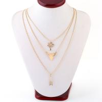Zinek svetr řetěz náhrdelník, s 1.96Inch extender řetězce, barva pozlacený, Twist oválný řetězu & pro ženy & 3-pramenné, nikl, olovo a kadmium zdarma, Prodáno za Cca 16.5-20.4 inch Strand