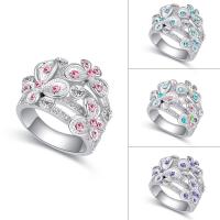Vještački dijamant Ring Finger, Mesing, platine pozlaćen, za žene & s Australijom Rhinestone, više boja za izbor, nikal, olovo i kadmij besplatno, 19mm, Veličina:7.5, Prodano By PC