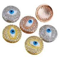 Evil Eye Connector, Brass, plated, multihole & enamel, more colors for choice, 14x6mm, Hole:Approx 1mm, Sold By PC
