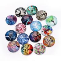 Glass Cabochons, tree of life design & flat back & mixed & decal, 18x6mm, 20PCs/Bag, Sold By Bag