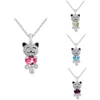 CRYSTALLIZED™ Element Crystal Necklace, Brass, with CRYSTALLIZED™, with 5cm extender chain, Bear, platinum plated, oval chain & for woman & faceted, more colors for choice, nickel, lead & cadmium free, 15x38mm, Sold Per Approx 15.5 Inch Strand
