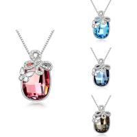 CRYSTALLIZED™ Element Crystal Necklace, Brass, with CRYSTALLIZED™, with 5cm extender chain, Butterfly, platinum plated, box chain & for woman & faceted, more colors for choice, nickel, lead & cadmium free, 17x28mm, Sold Per Approx 15.5 Inch Strand