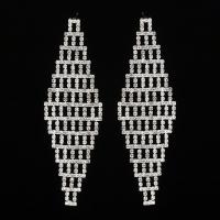Rhinestone Earring Zinc Alloy stainless steel post pin plated for woman & with rhinestone lead & cadmium free 10-55mm Sold By Pair