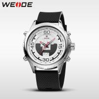 Weide® Watch Collection, Silicone, med zink legering dial & Glas, forgyldt, 30M vandtæt & justerbar & LED & for mennesket, flere farver til valg, 49x49x17mm, 24mm, Længde Ca. 8.2 inch, Solgt af PC