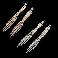 Rhinestone Earring Zinc Alloy stainless steel post pin plated for woman & with rhinestone lead & cadmium free Sold By Pair