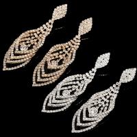 Rhinestone Earring Zinc Alloy stainless steel post pin plated for woman & with rhinestone lead & cadmium free Sold By Pair