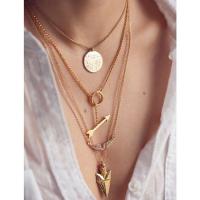 Multi Layer Necklace Zinc Alloy with 5cm extender chain arrowhead real gold plated 42cm Sold Per Approx 16.5 Inch Strand