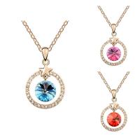 CRYSTALLIZED™ Element Crystal Necklace, Brass, with CRYSTALLIZED™, with 5cm extender chain, Star, real rose gold plated, oval chain & for woman & faceted, more colors for choice, nickel, lead & cadmium free, 20x32mm, Sold Per Approx 15.5 Inch Strand