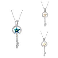 CRYSTALLIZED™ Element Crystal Necklace Brass with CRYSTALLIZED™ with 5cm extender chain Key platinum plated box chain & for woman & faceted nickel lead & cadmium free Sold Per Approx 15.5 Inch Strand
