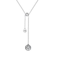 925 Sterling Silver Necklaces Thailand Sterling Silver Tree adjustable & oval chain & for woman & with cubic zirconia Sold Per Approx 16.5 Inch Strand