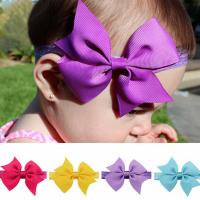 Grosgrain Ribbon Headband with Nylon Bowknot elastic & for children 15mm Length Approx 14 Inch Sold By Lot
