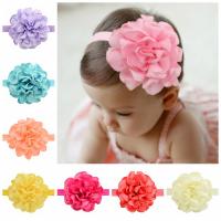Chiffon Headband with Cloth & Nylon Flower elastic & for children 95mm 15mm Length Approx 14 Inch Sold By Lot