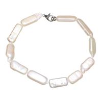 Freshwater Cultured Pearl Bracelet Freshwater Pearl brass lobster clasp Rectangle natural for woman Approx 2-4mm Sold Per Approx 7.5 Inch Strand