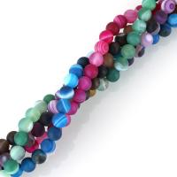 Mixed Agate Beads Round frosted Random Color 6mm Approx 1mm Approx Sold Per Approx 15 Inch Strand