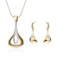 Zink Alloy Jewelry Sets, örhänge & halsband, rostfritt stål örhänge inlägg, guldfärg pläterade, för kvinna, leda & kadmiumfri, 37x18mm, 50x25mm, Längd Ca 16 inch, Säljs av Ställ