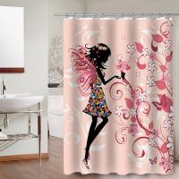 Shower Curtains, Polyester, Rectangle, different designs for choice & waterproof, 180x150cm, Sold By PC