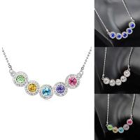 Crystal Zinc Alloy Necklace with iron chain & Crystal with 5cm extender chain platinum color plated ball chain & for woman & faceted & with rhinestone lead & cadmium free Sold Per Approx 15.5 Inch Strand