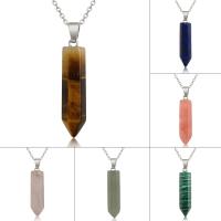 pierre gemme Pendentif, pendule, différents matériaux pour le choix & unisexe, 8x30mm, Vendu par PC