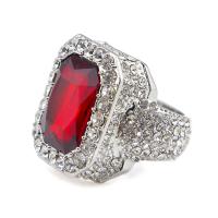 Crystal Finger Ring Zinc Alloy with Crystal plated Unisex & faceted & with rhinestone nickel lead & cadmium free Sold By PC