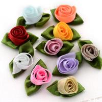 Fashion Decoration Flowers, Satin Ribbon, for children, more colors for choice, 34x17mm, 500PCs/Bag, Sold By Bag
