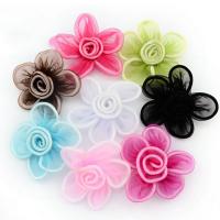 Fashion Decoration Flowers, Gauze, for children, more colors for choice, 70mm, 100PCs/Bag, Sold By Bag