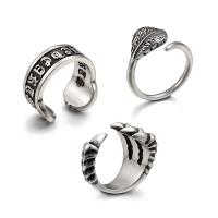 Titanium ocel Otevřít prst prsten, různé velikosti pro výběr & různé styly pro výběr & pro muže & černat, Prodáno By PC
