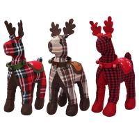 Stoff Weihnachten Rentier-Puppe, Weihnachtselch, verschiedene Muster für Wahl, 30x18cm, verkauft von PC