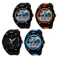 SKmei® Men Jewelry Watch, Silicone, with plastic dial & Stainless Steel, plated, 50M waterproof & adjustable & LED & for man, more colors for choice, 34x46x15mm, Length:Approx 10.3 Inch, Sold By PC