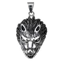 Stainless Steel Animal Pendants, Dragon, blacken, 30x52x18mm, Hole:Approx 7.2x9.5mm, Sold By PC