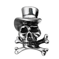 Roestvrij staal Skull Hangers, Schedel, Halloween Jewelry Gift & zwart maken, 26x32x14mm, Gat:Ca 4.2x4.8mm, Verkocht door PC