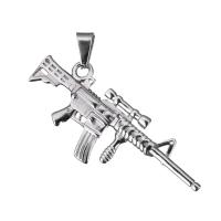Stainless Steel Pendants, Gun, original color, 54x24x3mm, Hole:Approx 4.5x8.6mm, Sold By PC