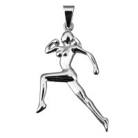 Stainless Steel Pendants, Girl, 30x48x4mm, Hole:Approx 4.1x8.1mm, Sold By PC