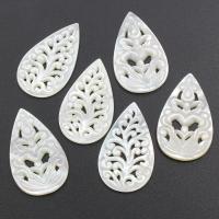 White Lip Shell Cabochon, different designs for choice, 20x35x2mm, 10PCs/Bag, Sold By Bag