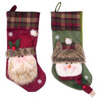 Stoff Weihnachten Socke, Weihnachtssocke, verschiedene Muster für Wahl, 49x20cm, verkauft von PC