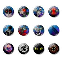 Fridge Magnets, Glass, with Magnetic Hematite, Flat Round, time gem jewelry & Halloween Jewelry Gift & different designs for choice & decal, 30x8mm, 10PCs/Bag, Sold By Bag