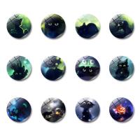 Fridge Magnets, Glass, with Magnetic Hematite, Flat Round, time gem jewelry & different designs for choice & decal, 30x8mm, 10PCs/Bag, Sold By Bag