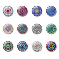 Fridge Magnets, Glass, with Magnetic Hematite, Flat Round, time gem jewelry & different designs for choice & decal, 25x8mm, 10PCs/Bag, Sold By Bag