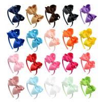 Hair Bands, Grosgrain Ribbon, with Satin Ribbon, Bowknot, for children, more colors for choice, 100mm, 10mm, 10PCs/Lot, Sold By Lot