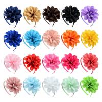 Hair Bands, Grosgrain Ribbon, with Non-woven Fabrics & Satin Ribbon, Flower, for children, more colors for choice, 10mm, 115mm, 10PCs/Lot, Sold By Lot