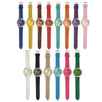 Genève® Men Watch, PU, met zinklegering wijzerplaat, platinum plated, verstelbaar & voor de mens, meer kleuren voor de keuze, 43x8mm, Lengte Ca 9.5 inch, Verkocht door Lot