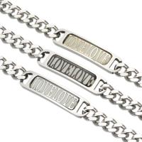 Stainless Steel Jewelry Bracelet, 316L Stainless Steel, with 1.5Inch extender chain, word love, plated, Unisex & curb chain & luminated, more colors for choice, 45x11mm, Sold Per Approx 7.4 Inch Strand