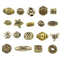 Harpiks smykker Perler, Resin, blandet & Imitation Antique, gylden, 6x4mm-25x11x8mm, Hole:Ca. 1-4mm, Ca. 1200pc'er/Bag, Solgt af Bag