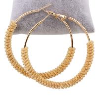 Zinc Alloy Hoop Earring stainless steel post pin Donut gold color plated for woman lead & cadmium free Sold By Pair