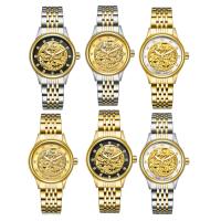 Collection de montres TEVISE®, acier inoxydable, avec verre, Placage, 30M étanche & montre mécanique & pour femme & avec strass, plus de couleurs à choisir, 30x30x13mm, Longueur:Environ 7.8 pouce, Vendu par PC