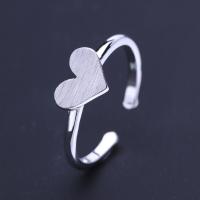 Brass Finger Ring, Heart, thick 925 sterling silver plated, adjustable & different styles for choice & for woman, nickel, lead & cadmium free, Sold By PC