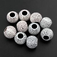 Acrylic Large Hole Bead, Round, more colors for choice, 12x14mm, Hole:Approx 6mm, Approx 345PCs/Bag, Sold By Bag