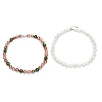 South Sea Shell náhrdelník, s Mosaz, Kolo, pro ženy, více barev na výběr, 12mm, Prodáno za Cca 14.5-17.5 inch Strand